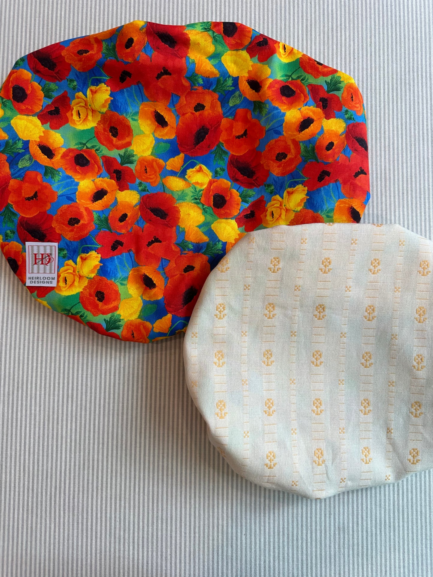 Canvas Cap set: Poppies with Yellow Daisies