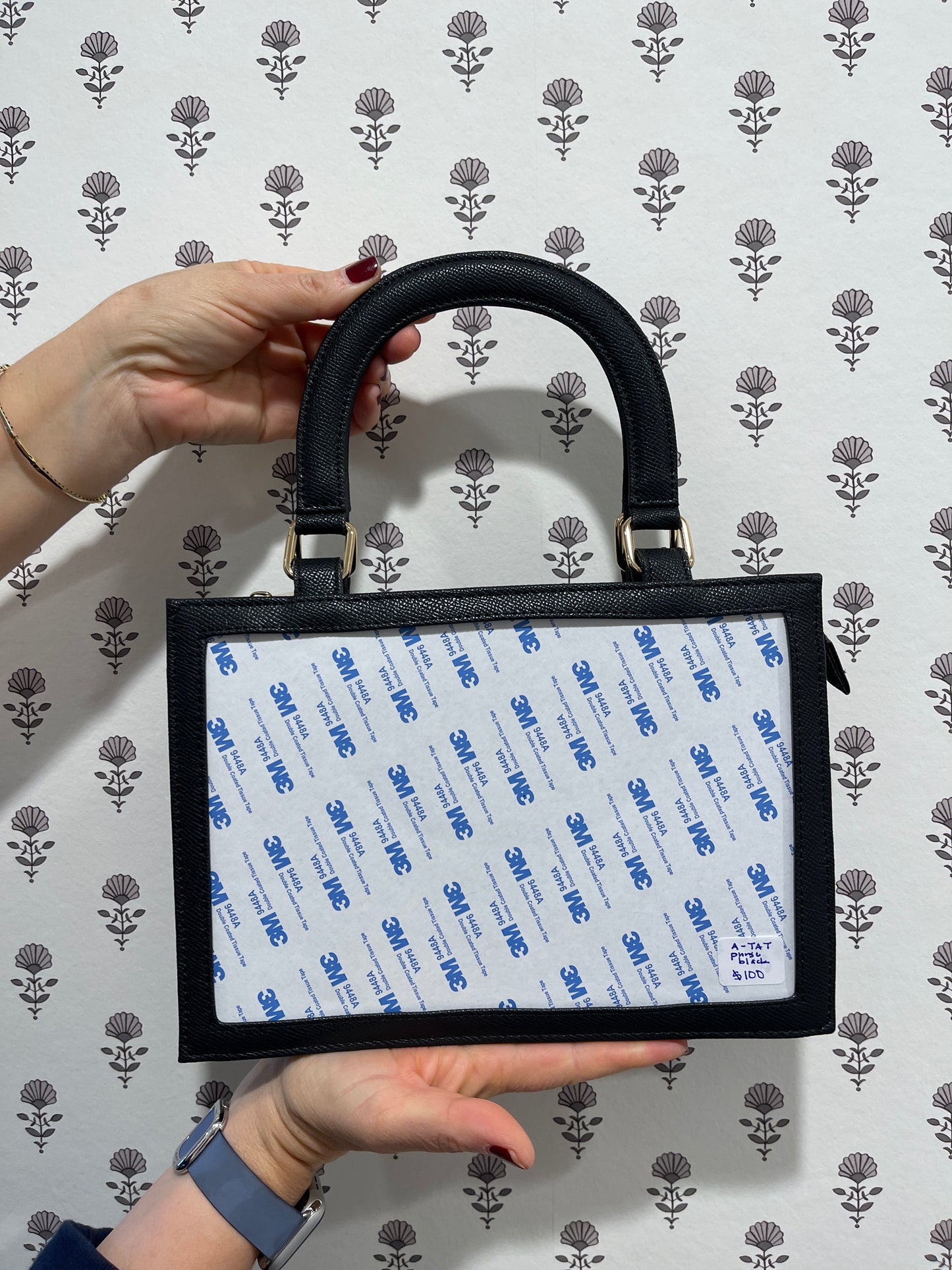 Leather Purse Self-finishing A-TATpurse black