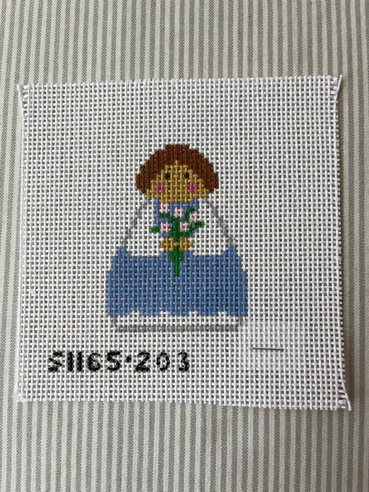 Blue with Flowers Stitch It C-SI165203