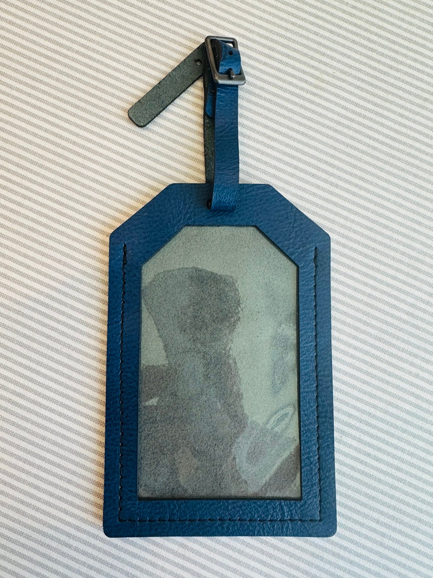 Hedgehog Leather Tag Blue A-HNLTblue