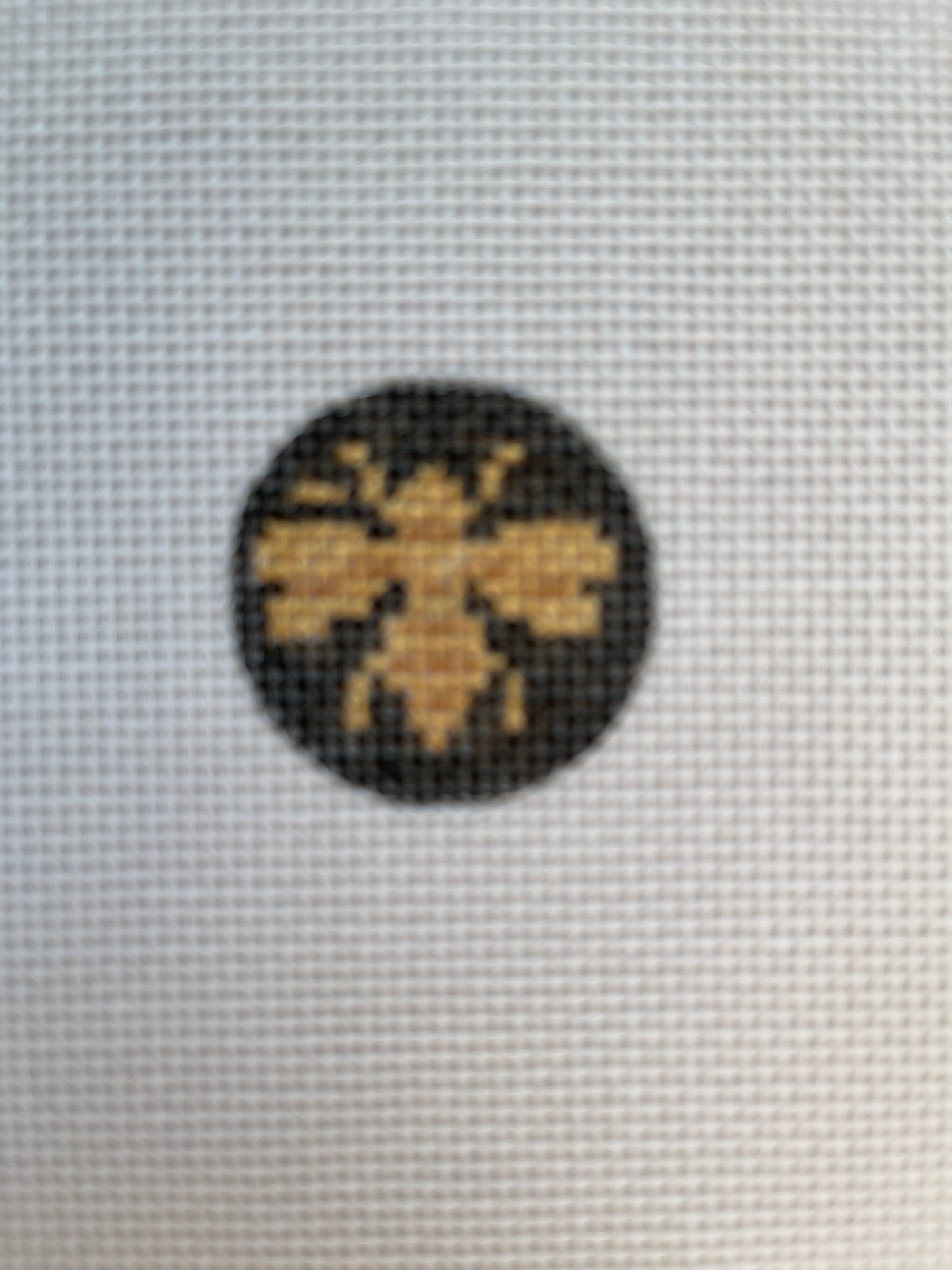 Gold Bee on Black Key Fob Insert 1.25” C-PKR19