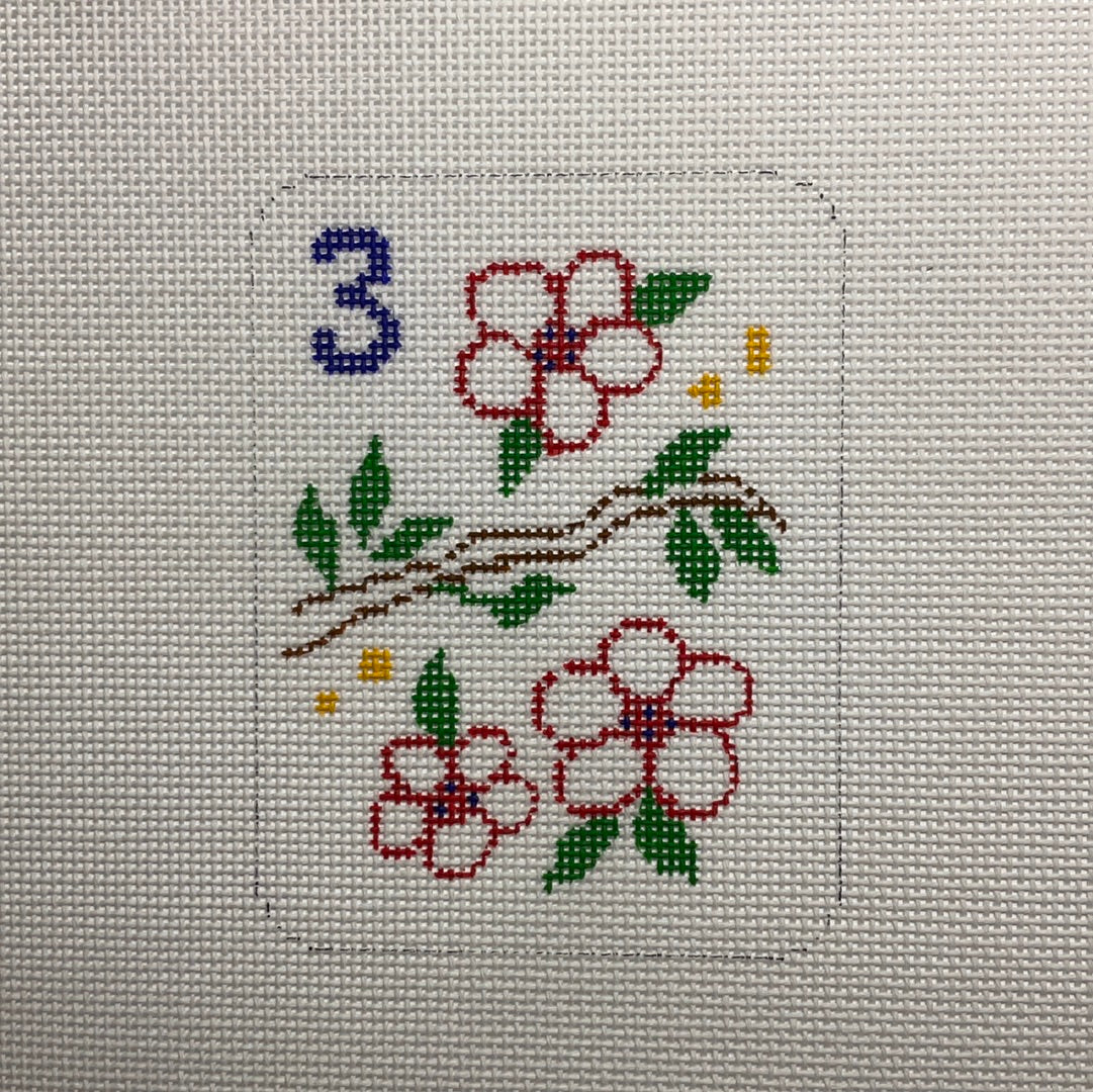 3 Flowers Mahjong Tile C-KDOM368