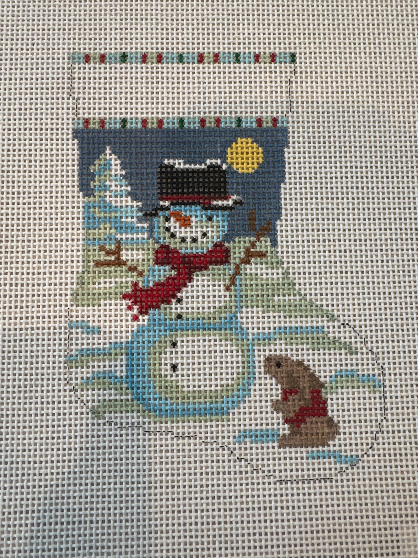 Snowman with Bunny Mini Stocking C-SR5414