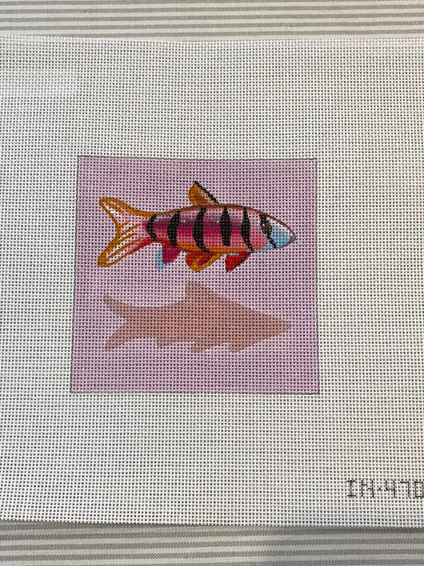 Small Pink Fish with Purple Background C-COPIN470