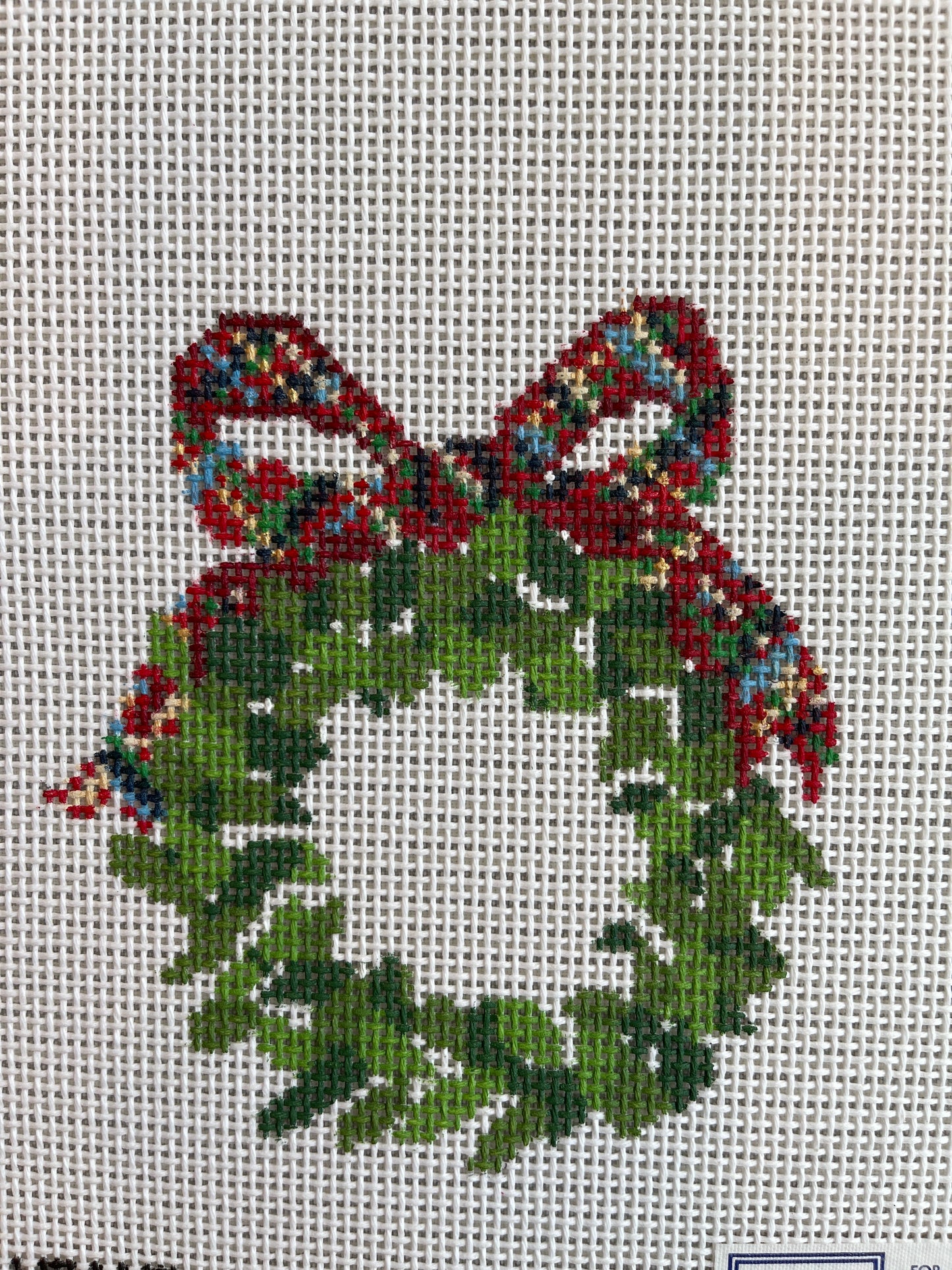 Monogram Wreath with Plaid Bow C-KCD1640