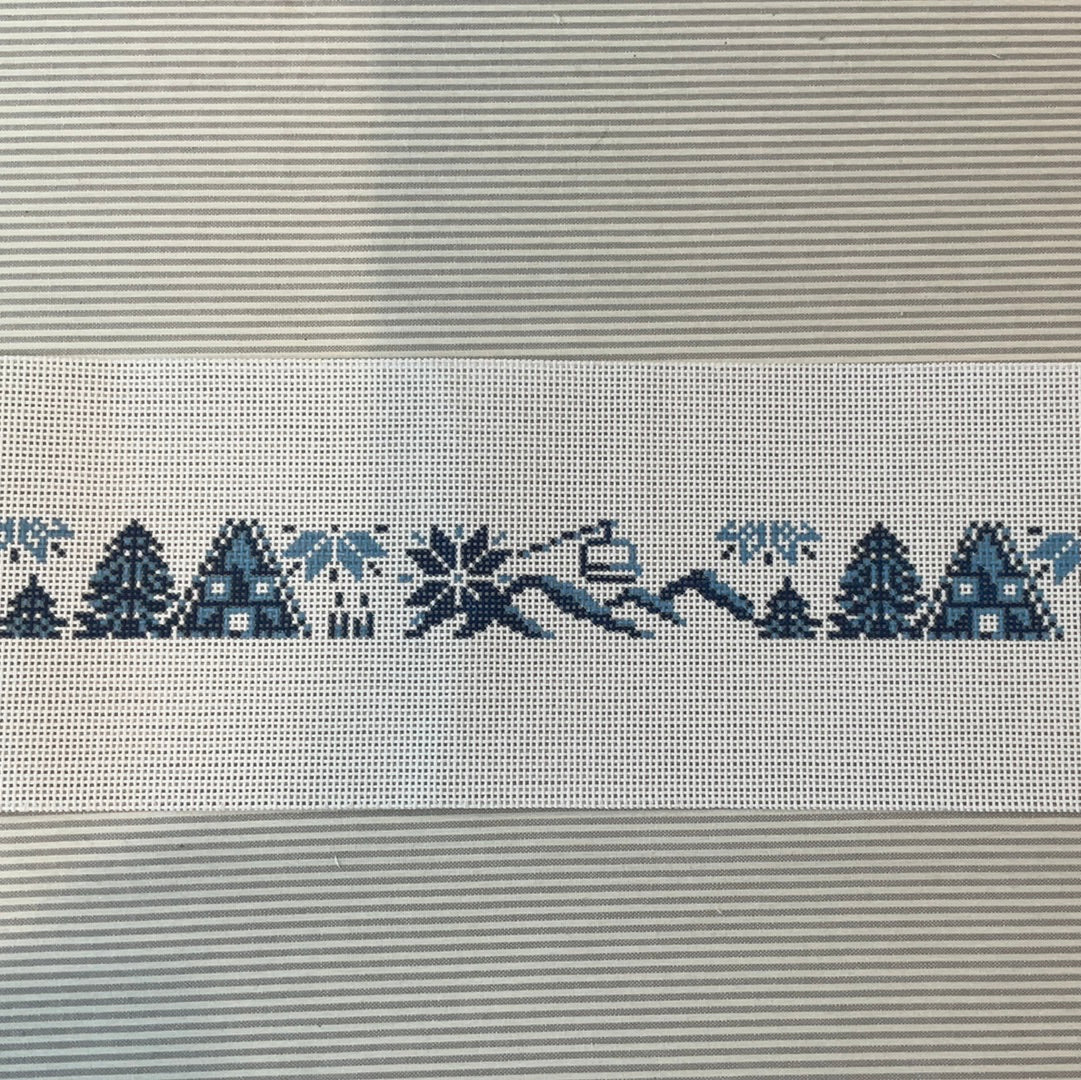 Blue and White Ski Belt C-FI486