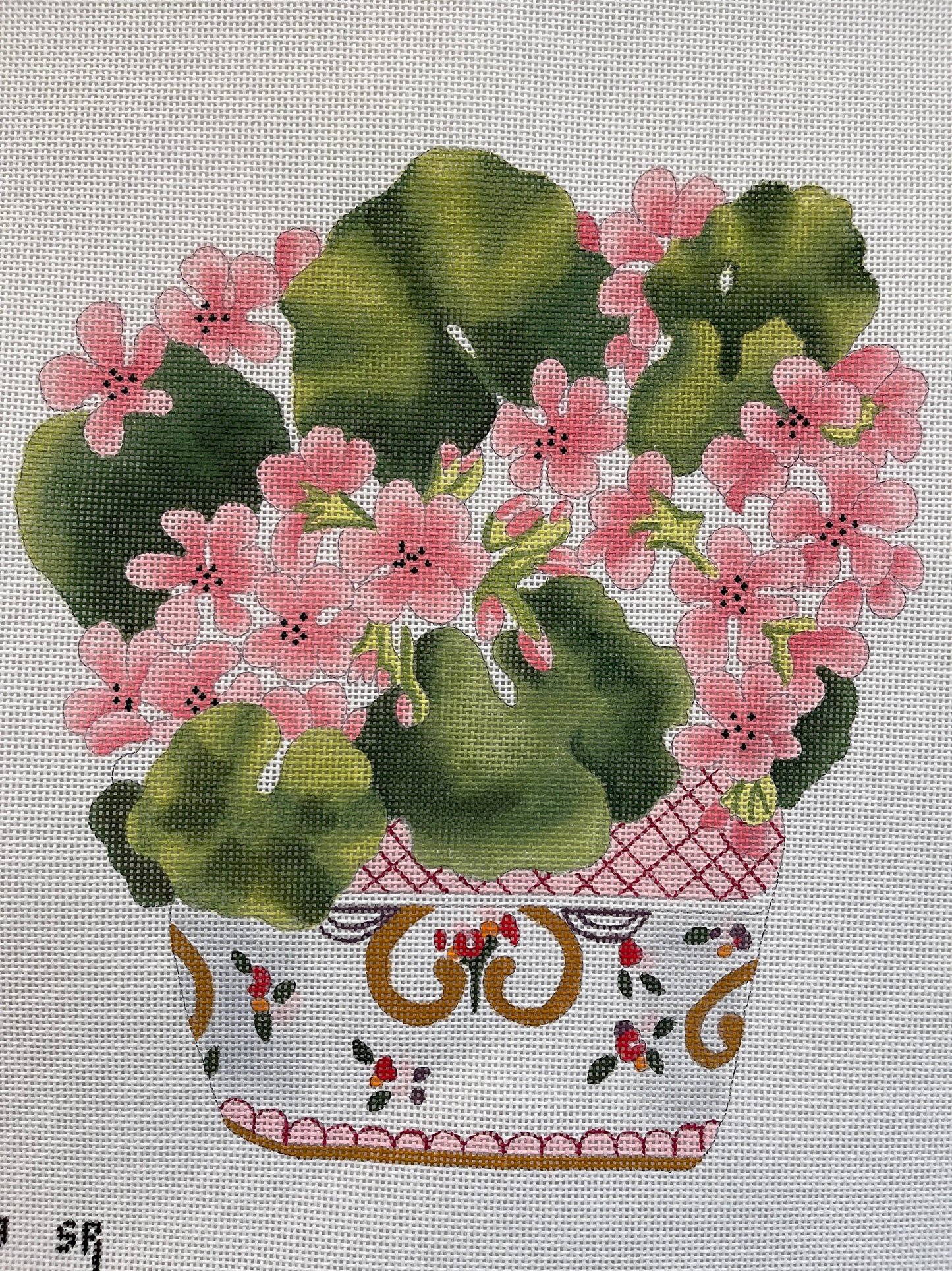 Pink Geraniums in Loestoff C-SRBE1449