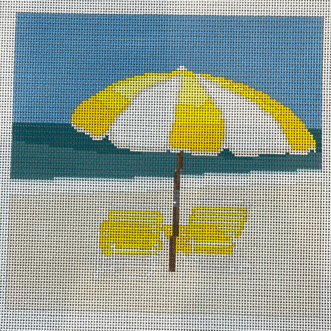 Yellow Beach Umbrella at Beach C-TA4127
