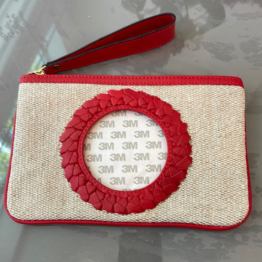 Canvas Clutch with Wristlet in Red A-PE-CLJC RED