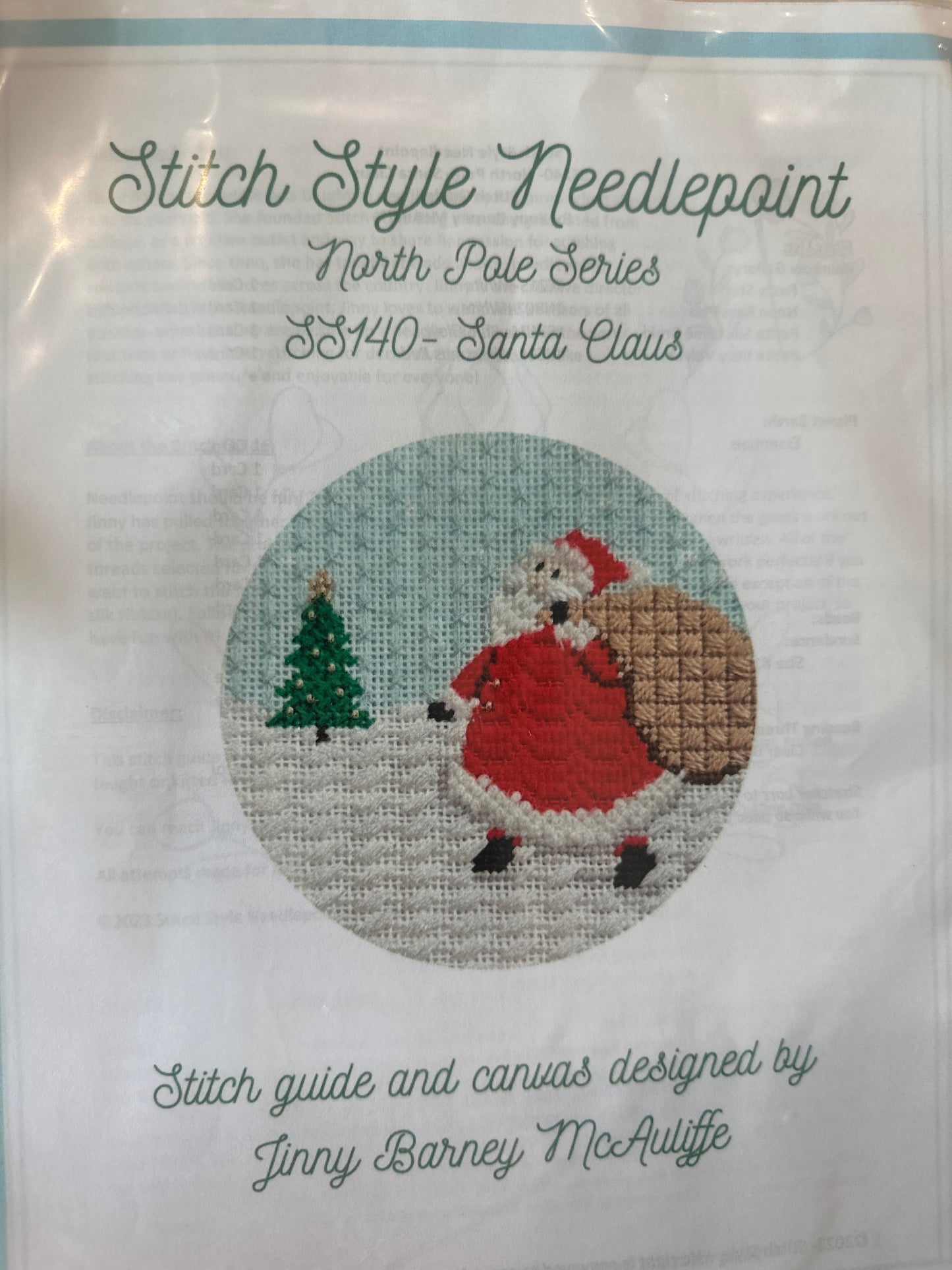 Santa with Toy Sack Ornament with stitch guide C-SS140