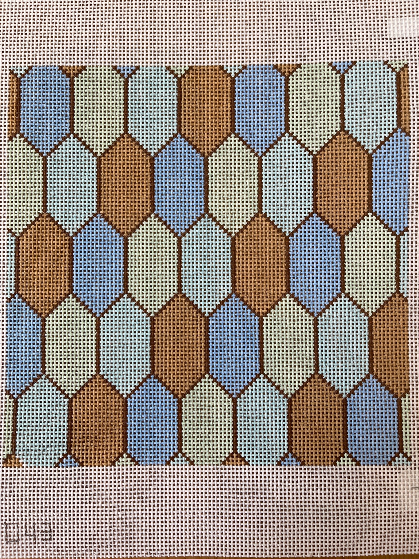 Geometric Square in Blues and Greens C-PD043