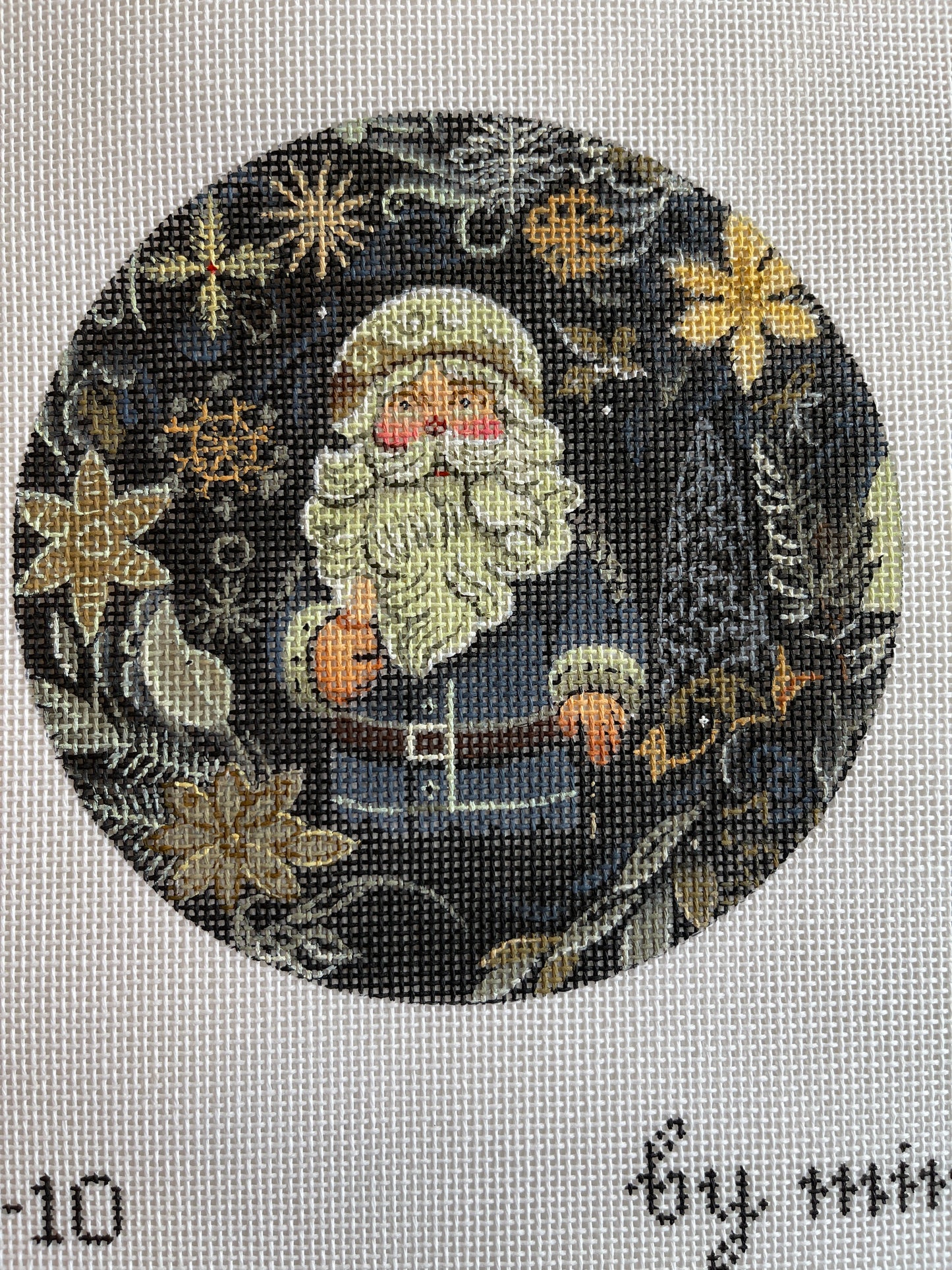 Navy Santa Round by Mindy C-CCM10