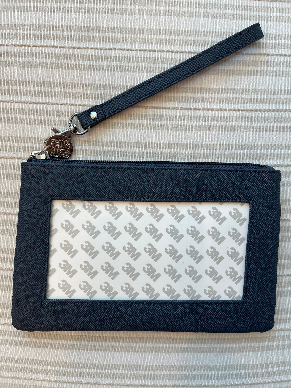 Navy Leather Zipper Pouch A-TBCnavy