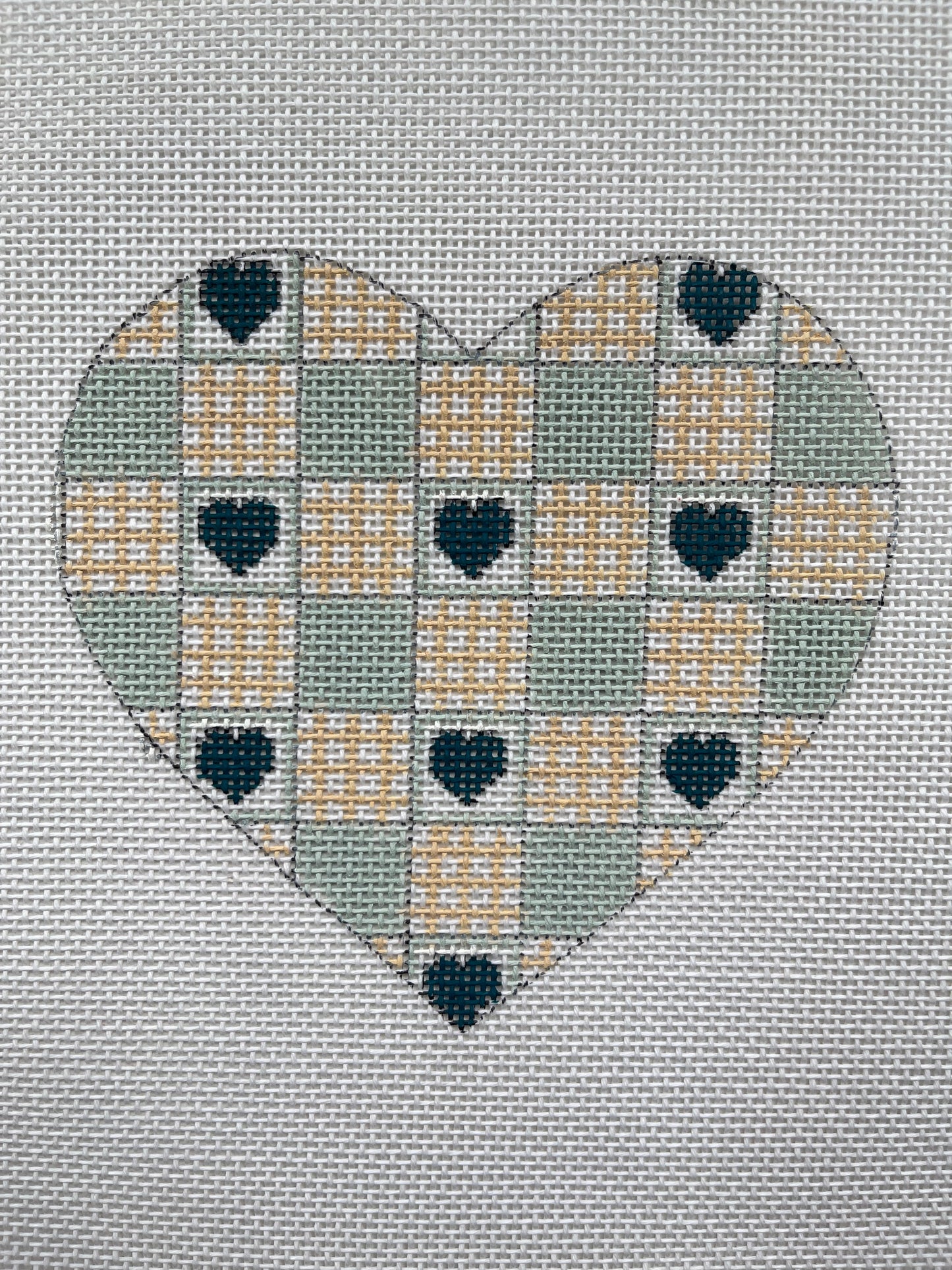Heart with Blue Hearts and Gingham C-DDD113