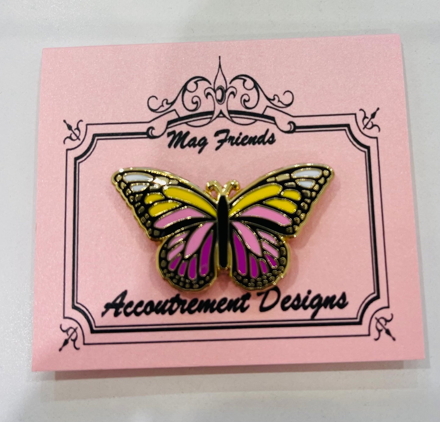 Butterfly Pink Needle Minder A-ADpinkBF