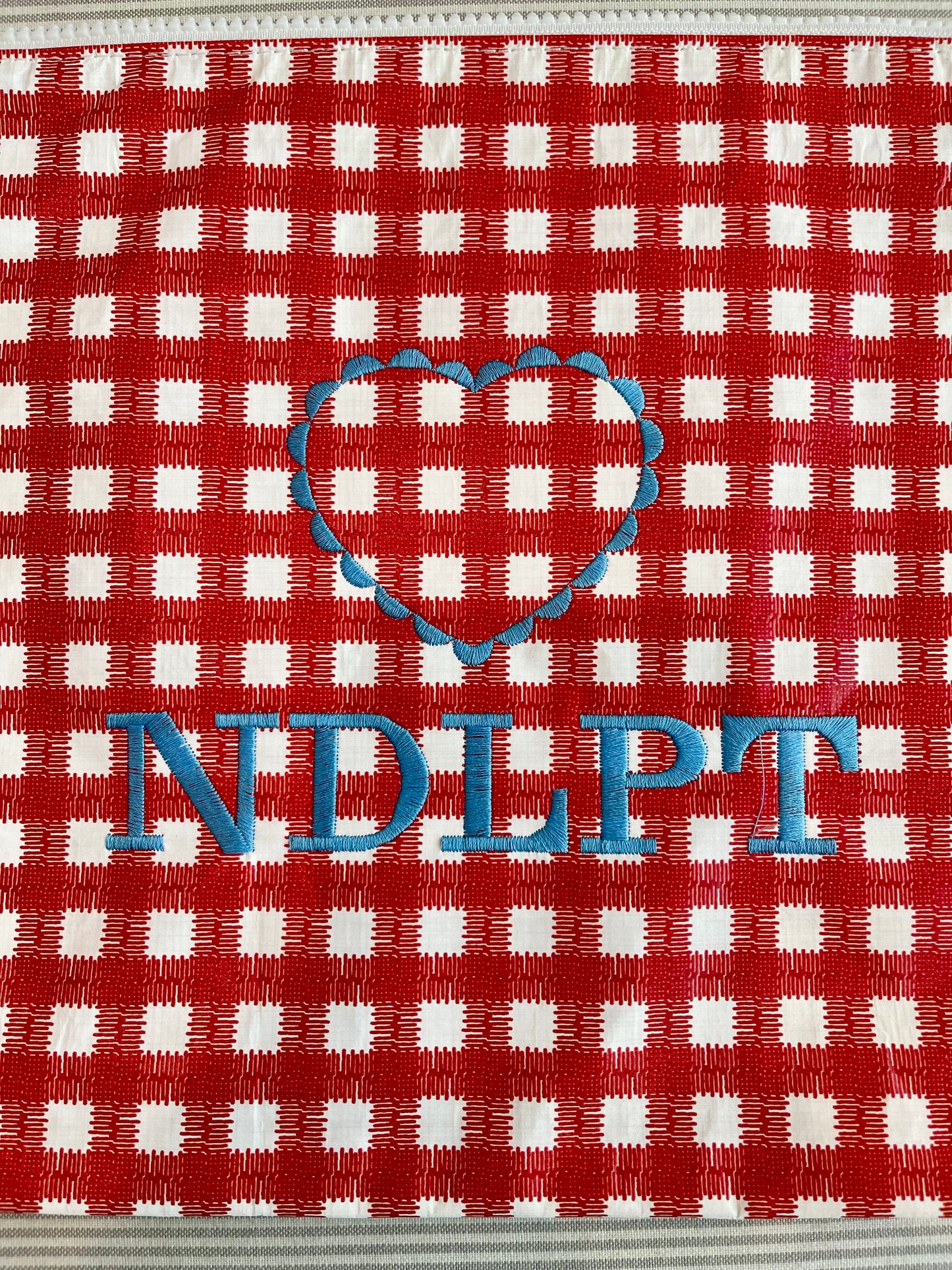 Red and White Checkered Project Bag A-HDPB1