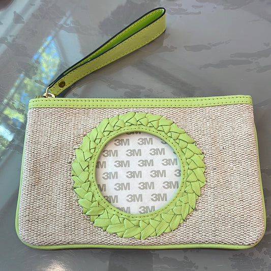 Canvas Clutch with Wristlet (wih lime leather) A-PE-CLJC Lime