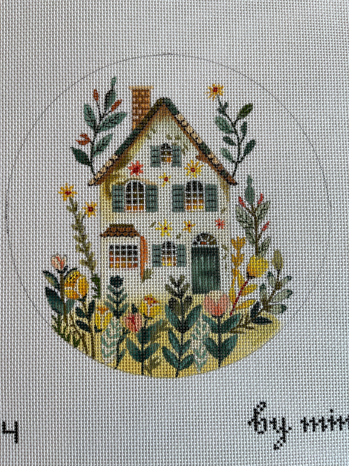 Yellow Spring Garden House Round by Mindy C-LH14