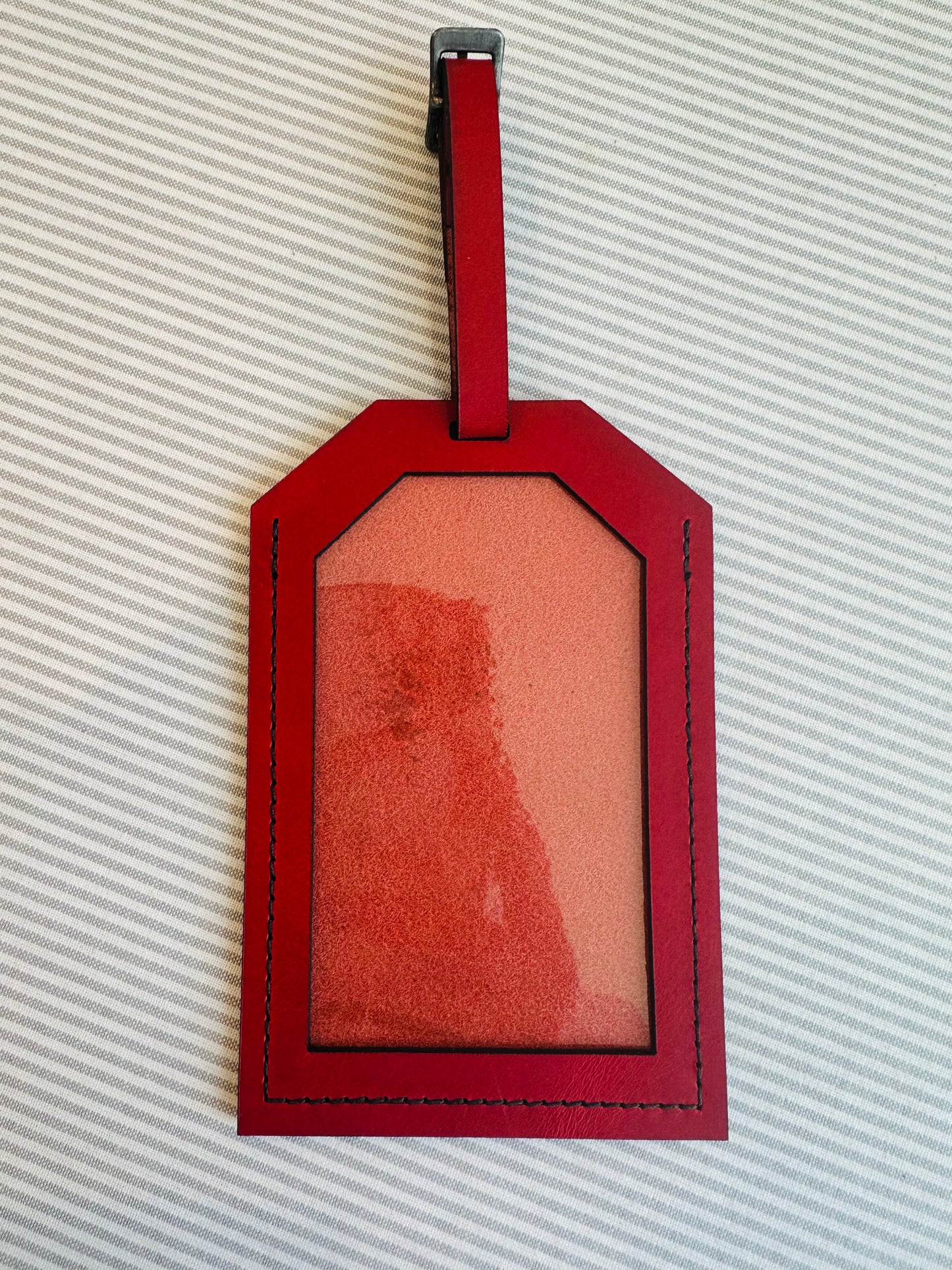 Hedgehog Leather Tag Red A-HNLTred