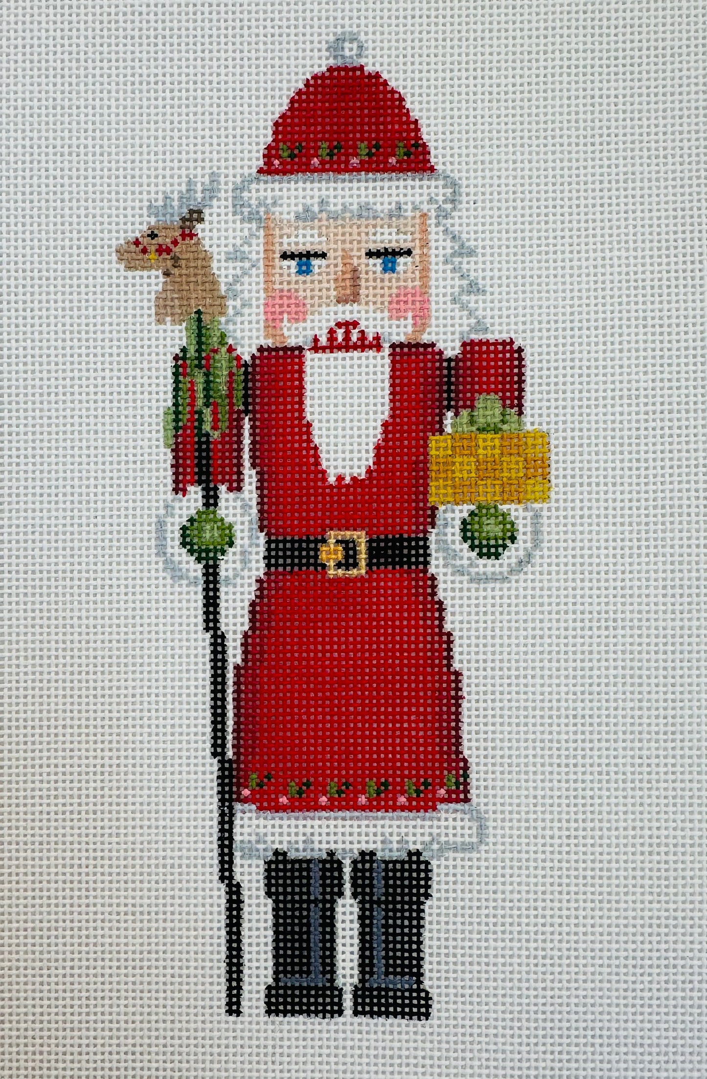 10” Santa Nutcracker with Reindeer C-SR4493