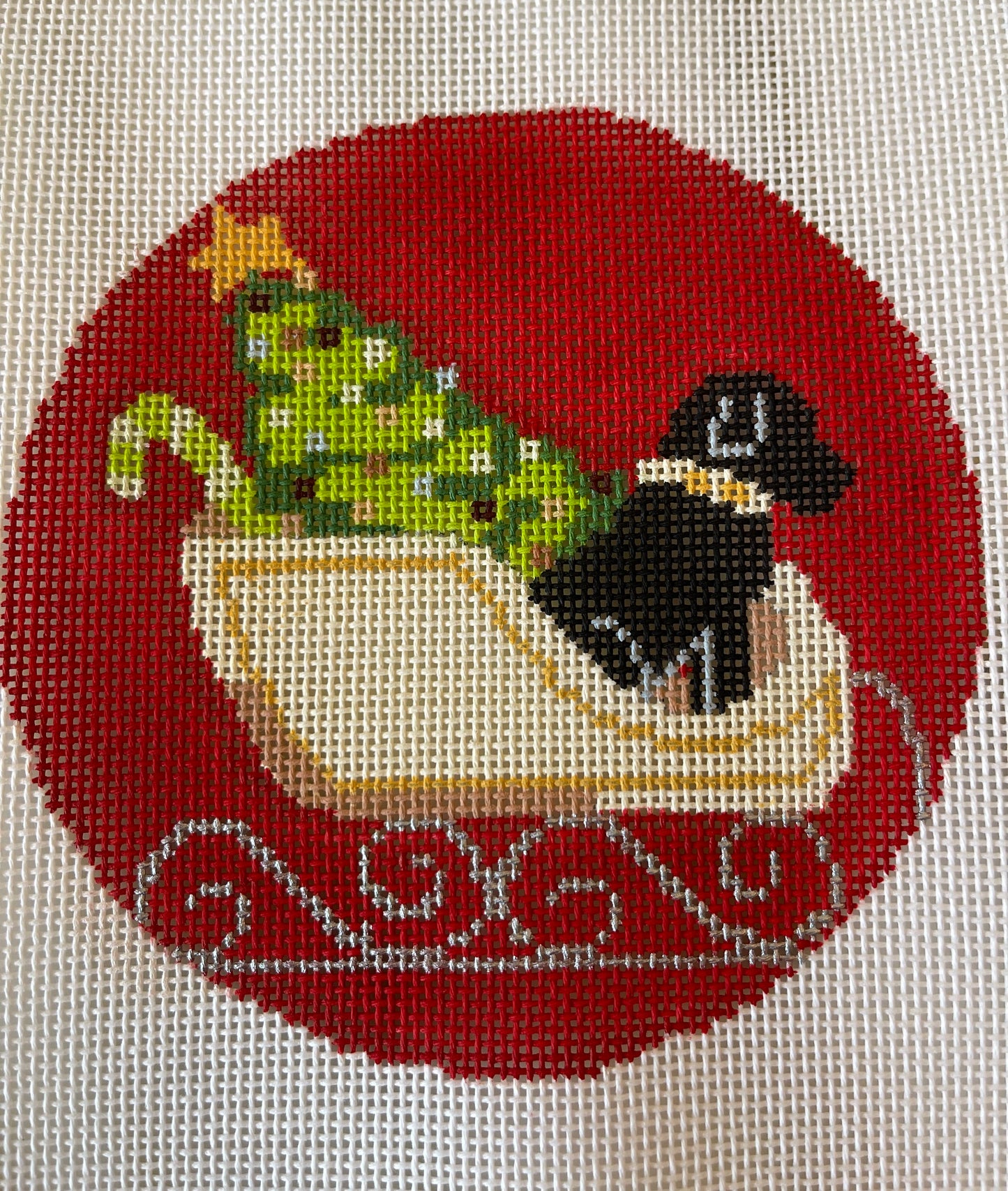 Black Lab with Tree in Sled C-LMXO25