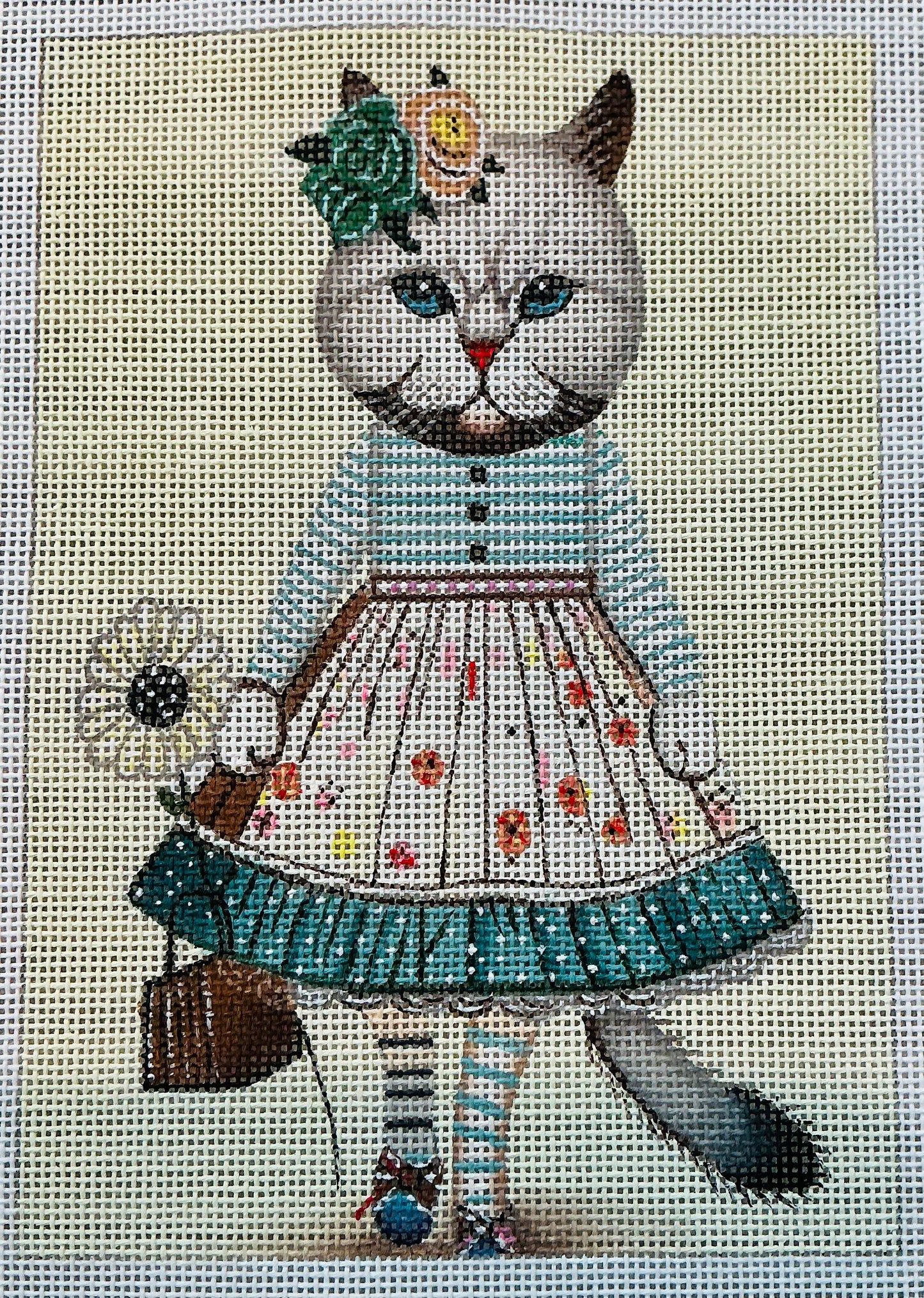 Cat with Flower Dress C-CT3