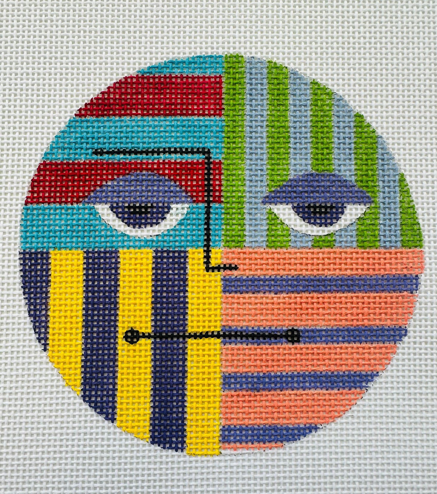 Striped Face Round C-ZE1029