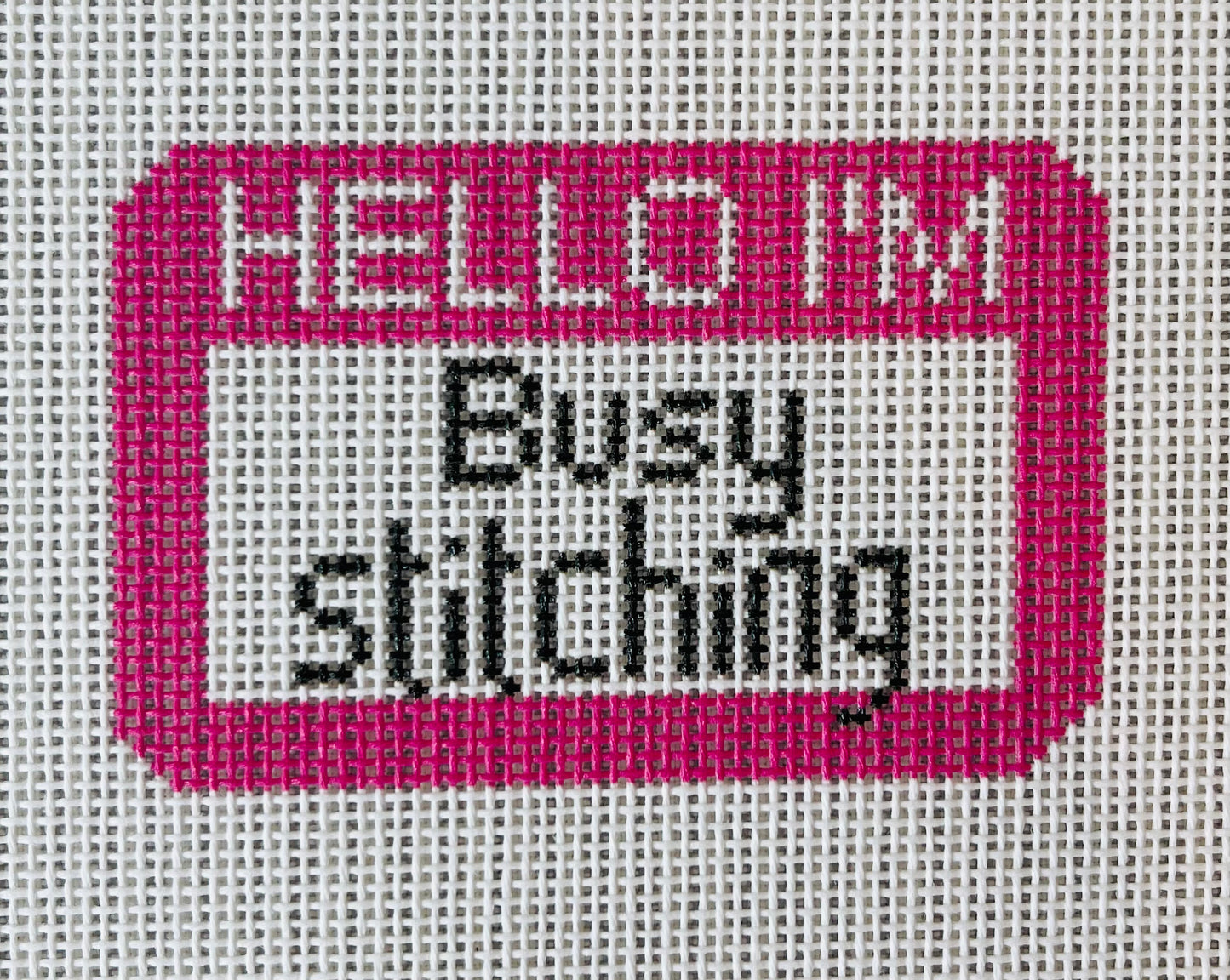Hello I’m Busy Stitching Name Tag C-TT20