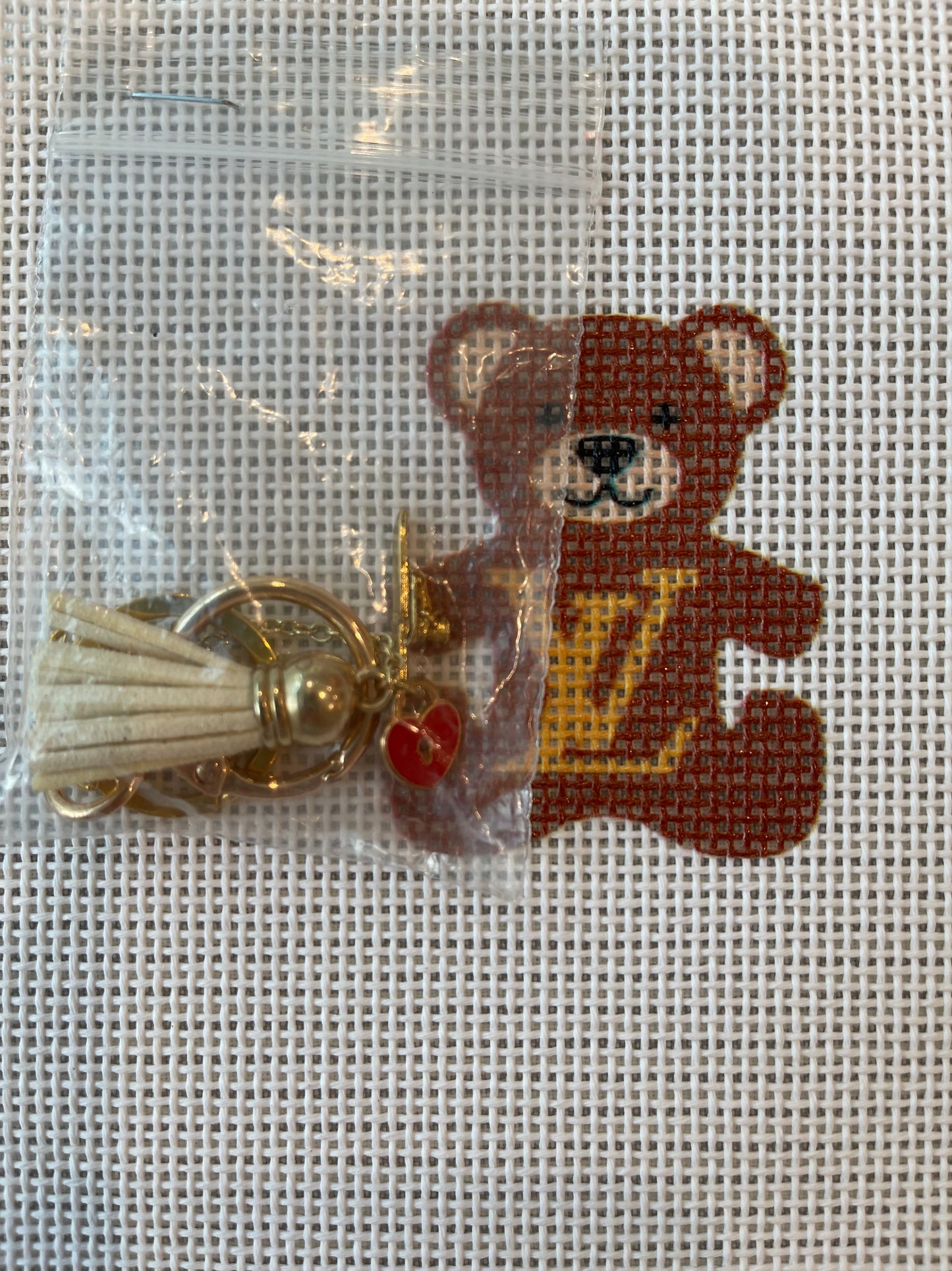 Gold LV Bear Bag Tag C-APTF2