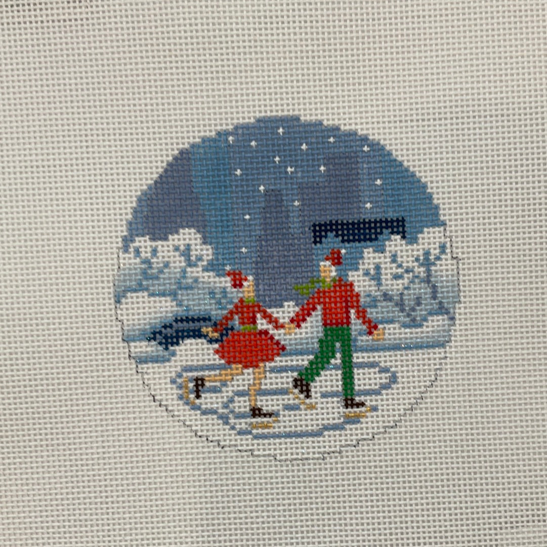 Kirk and Bradley Snowy Ice skaters - C-KB1535