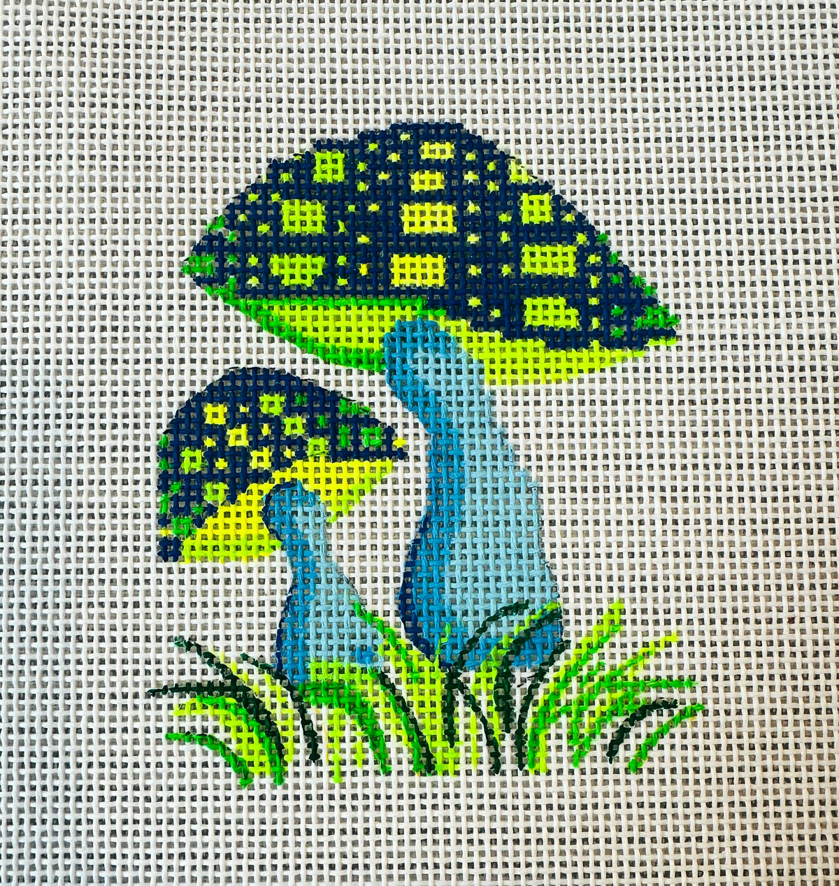Blue and Green Mushrooms with Threads C-ML81