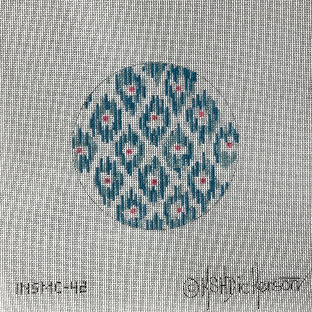 Blue Ikat Round C-KDINSMC42