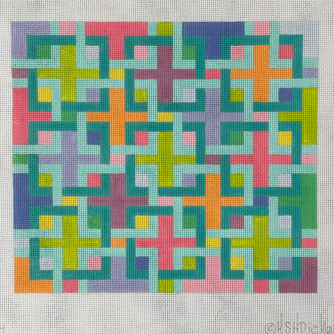 Pastel Squares Geometric Pattern C-KDPL14