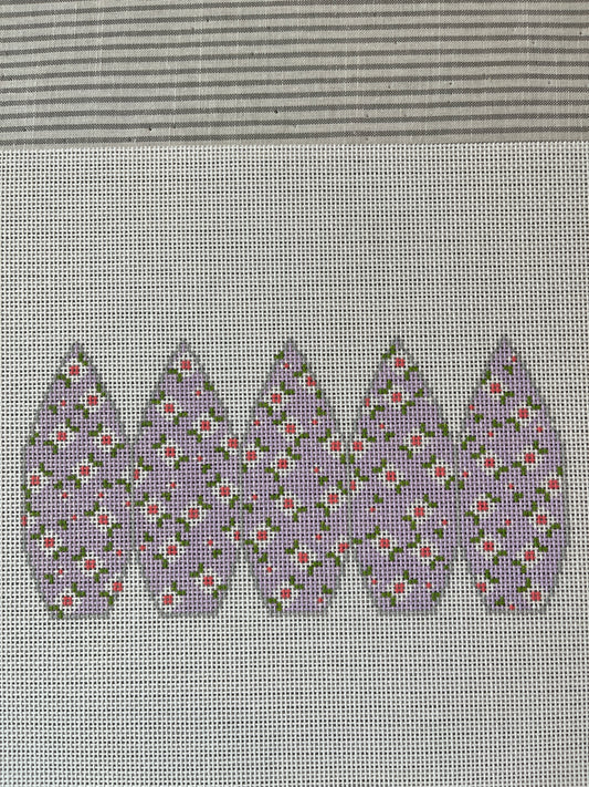 3-D Egg Pink flowers on Lilac C-EGG05
