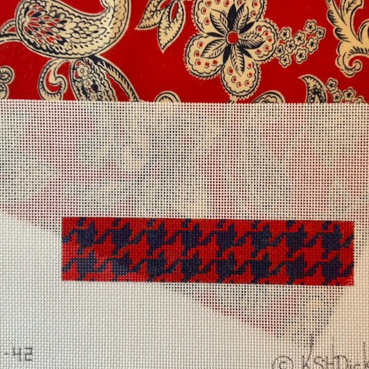 Red and Navy Houndstooth Key Chain C-KDKF42