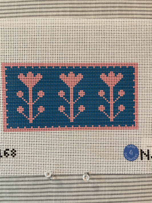 Pink and Blue Block print Flower C-ND168