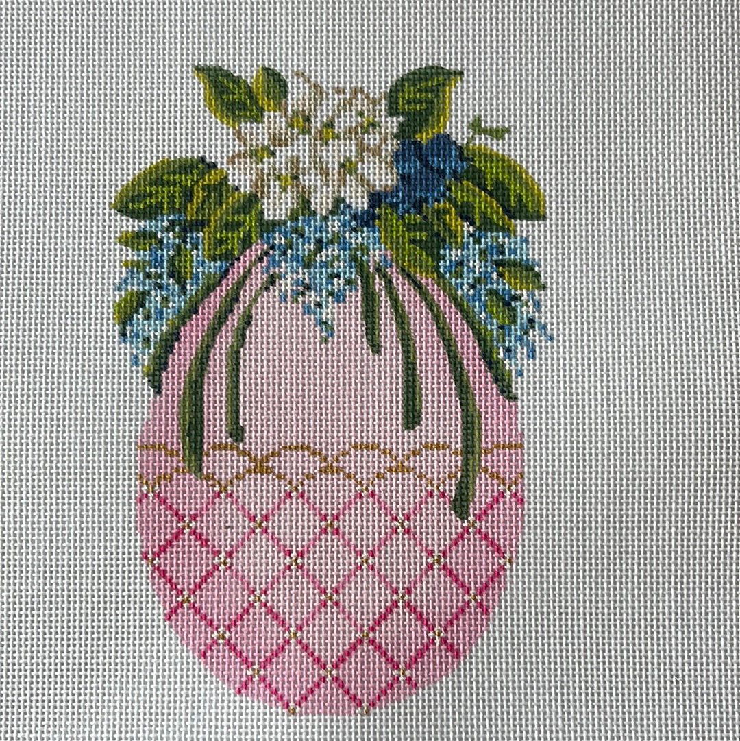 Pink Egg with Lilac Flower Topper C-KEA83-18