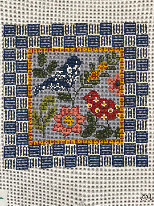 Two Birds on Checkered Frame C-LR3031