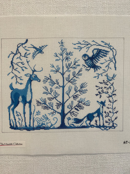 Blue and White Deer with Friends C-AT207