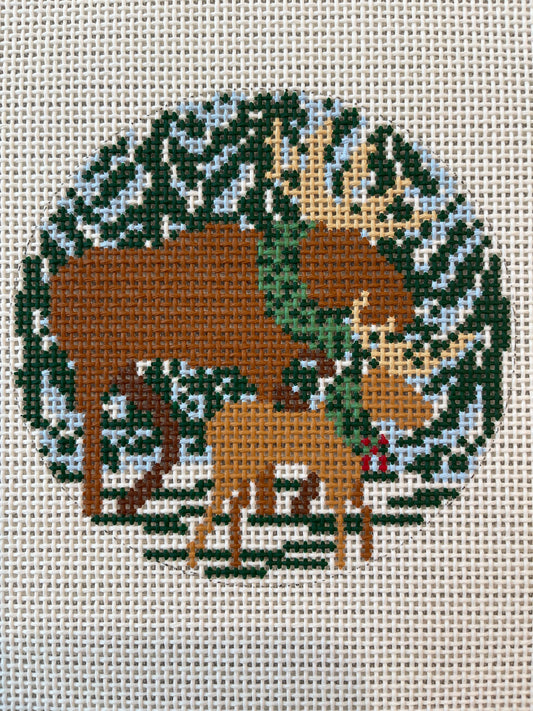 Walking in a Winter Moose-land Ornament C-FI06M