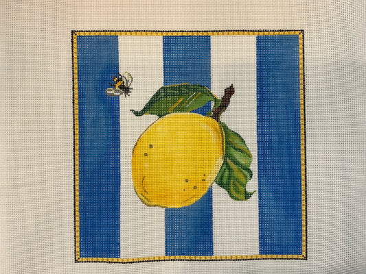 Lemon & Bee on Blue Stripes C-KDSERPL06
