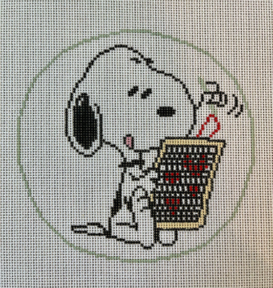 Snoopy Loves Needlepoint Round C-NDLPT1