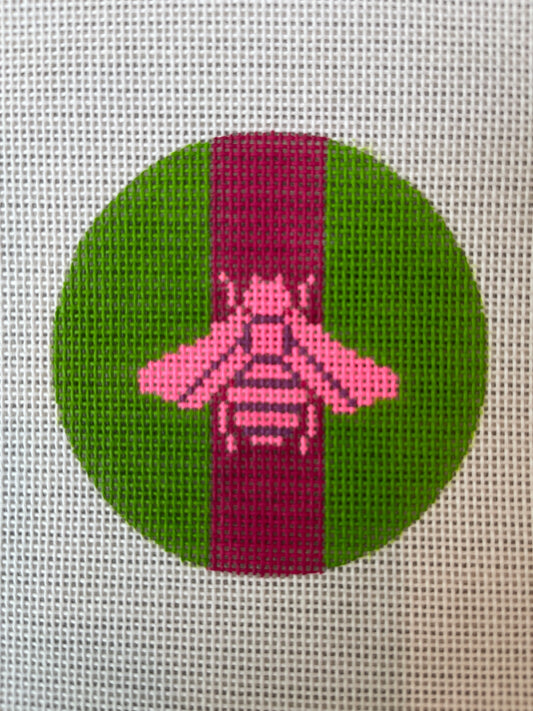 Bright Pink/Green Bee Key Fob Insert C-INSL359