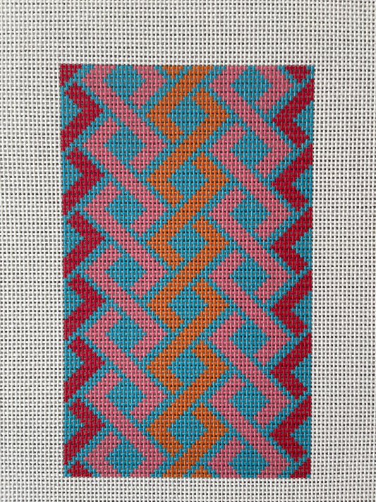 Orange Pink and Blue Zig Zag Eyeglass Case Canvas c-JS104G