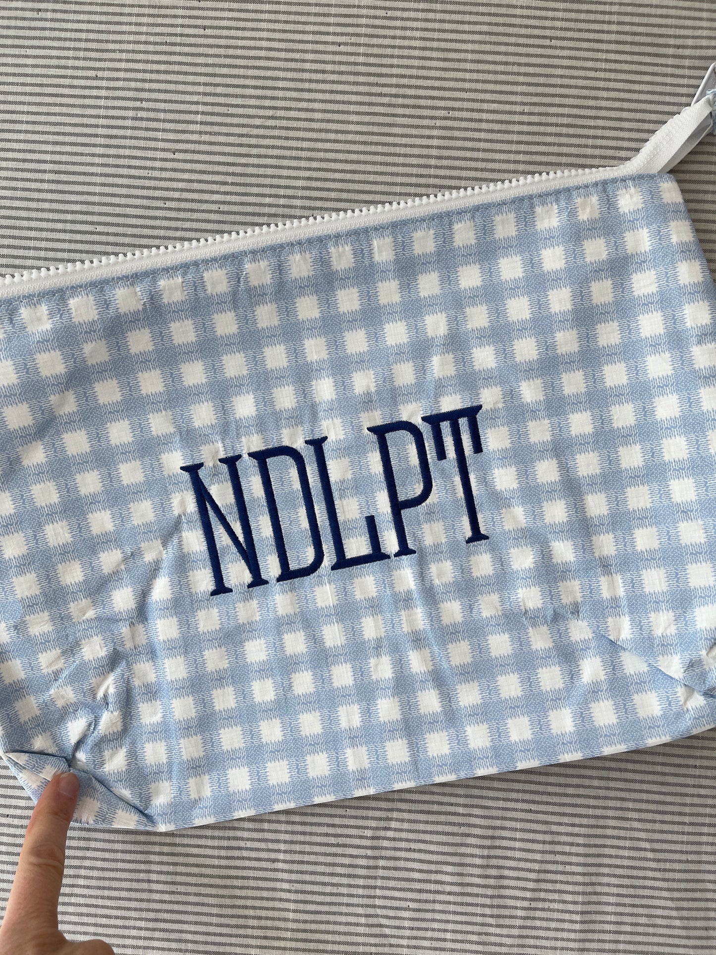 NDLPT Project Bag Large in Blue Gingham A-WNBG