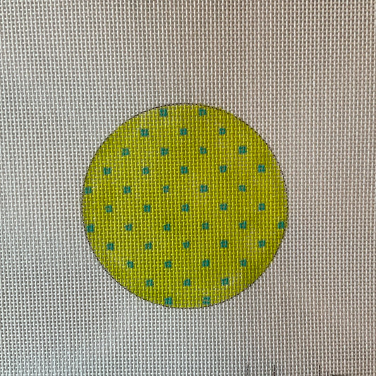 Turquoise Dots on Lime Green 3” Round Insert C-KDALB07
