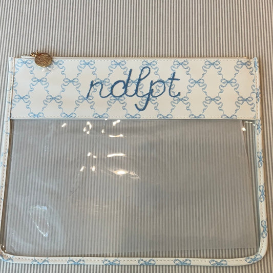 Blue Bows and Clear Project Bag (Large) A-PLDB42