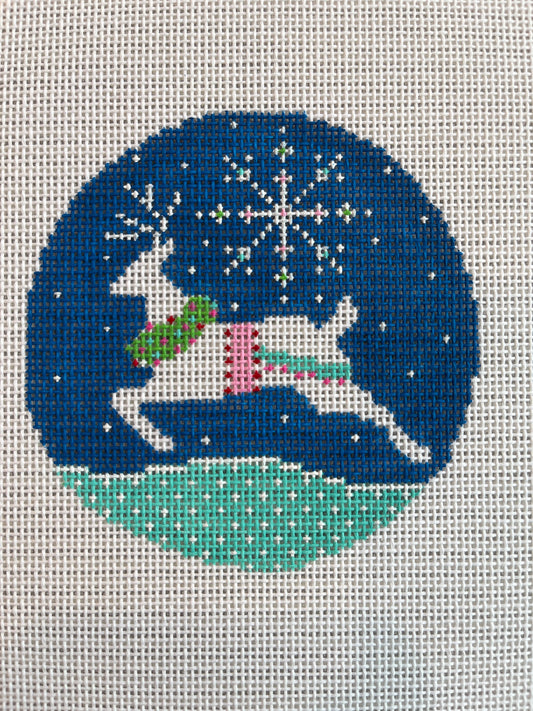 Reindeer Gift Tag Round C-C324