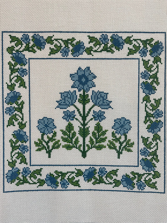 Blue Floral Block Print C-SWS6004