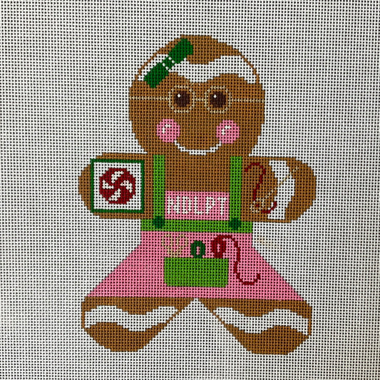 TS-RD200-8 Small Gingerbread Needlepoint Themed